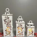 Ahşap Dekoratif Mumluk Beyaz 1