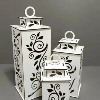 Ahşap Dekoratif Mumluk Beyaz 1 Ahşap Dekoratif Mumluk Beyaz 1