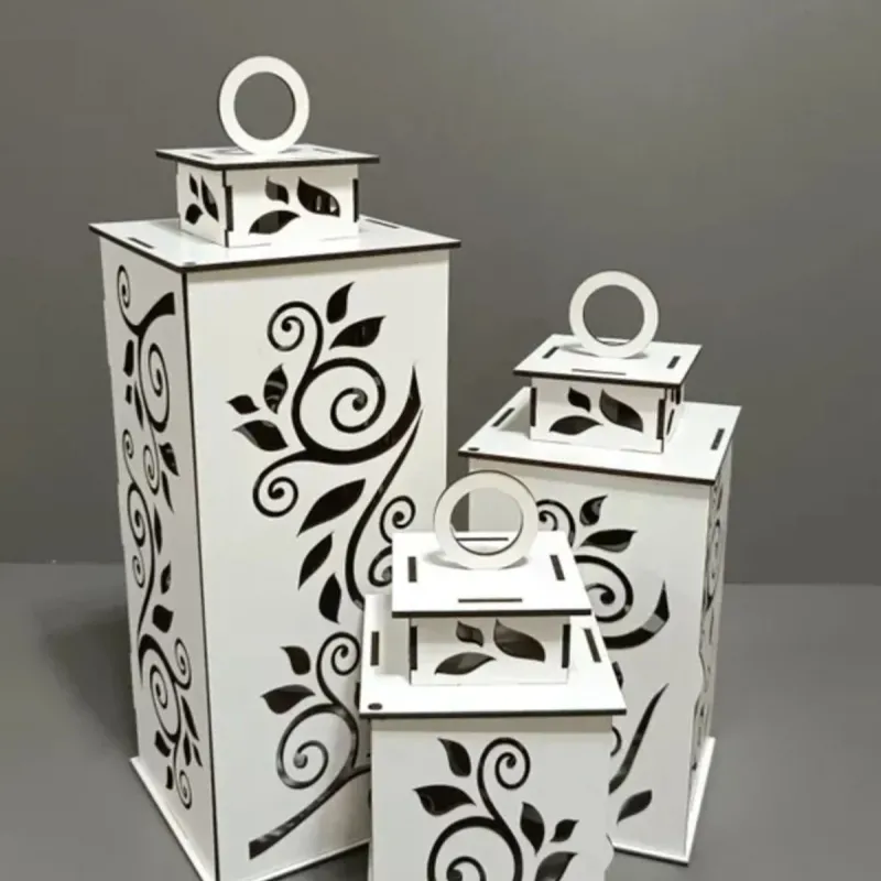 Ahşap Dekoratif Mumluk Beyaz 1