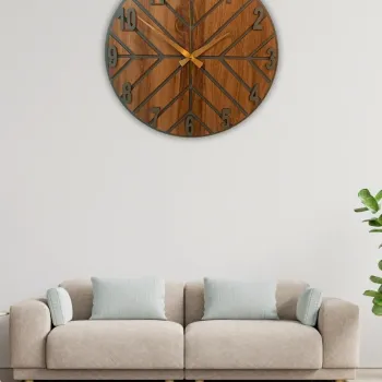 Ahşap Duvar Saati Kahverengi Ahşap Duvar Saati Kahverengi