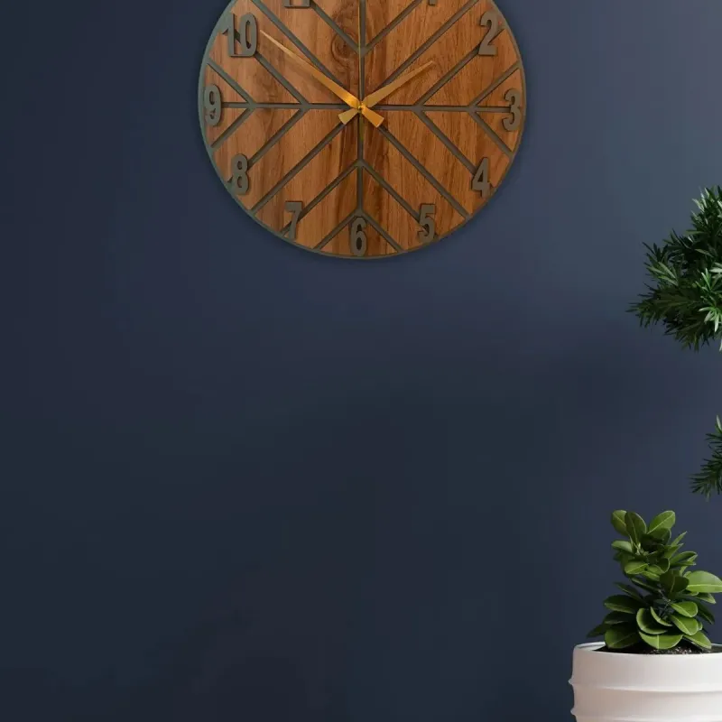 Ahşap Duvar Saati Kahverengi