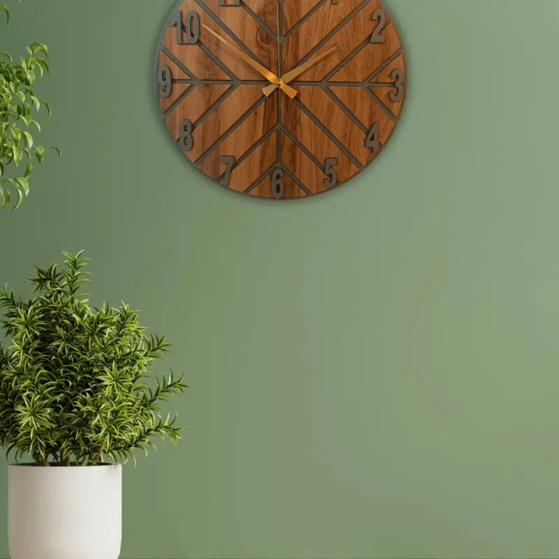 Ahşap Duvar Saati Kahverengi