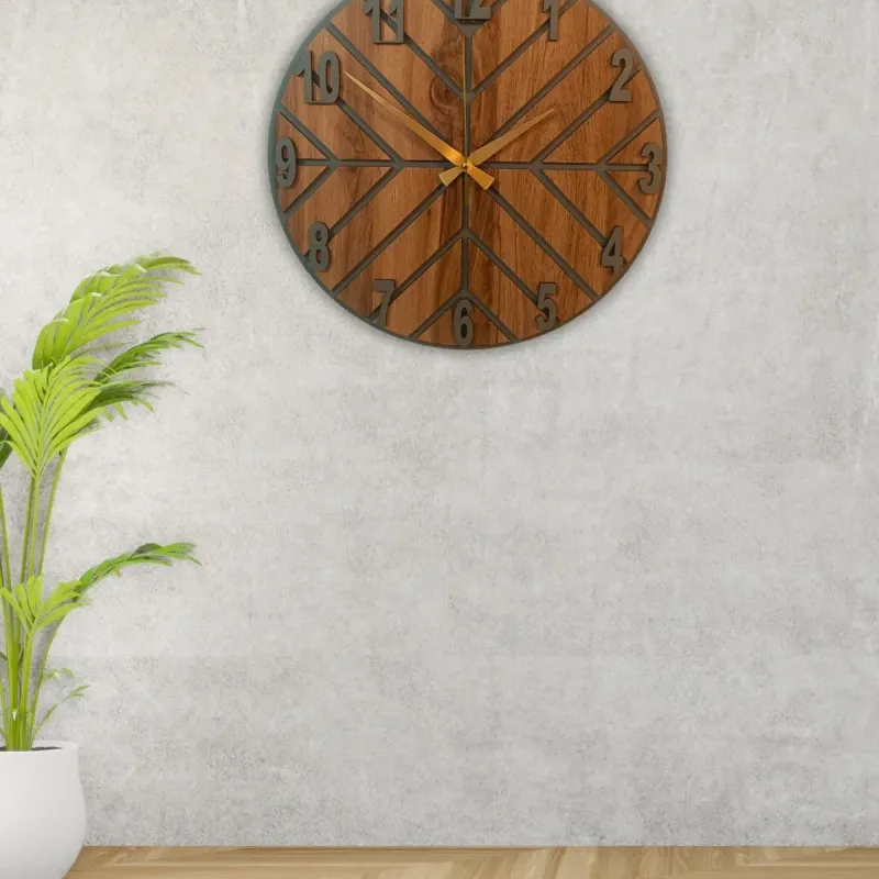 Ahşap Duvar Saati Kahverengi