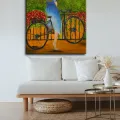 BİSİKLETLİ KIZ YAĞLI BOYA TABLOSU 60 X 45 cm