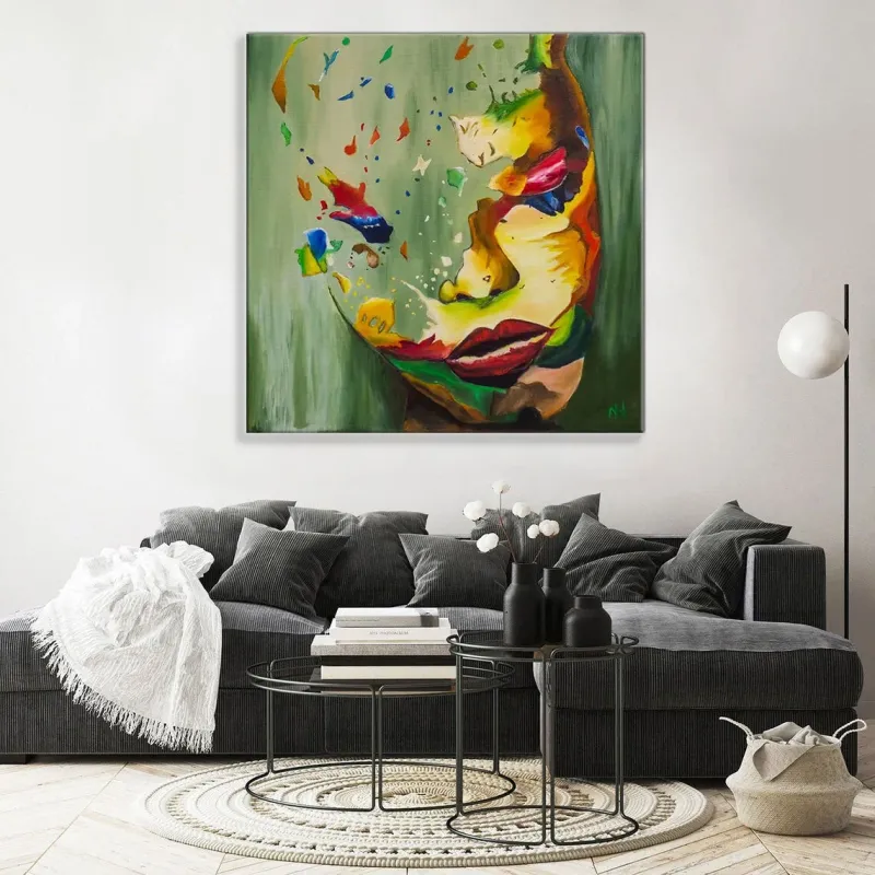 KADIN SOYUT YAĞLI BOYA TABLOSU 50 X 50 cm